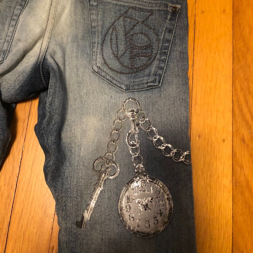 John Galliano Jeans with painted details